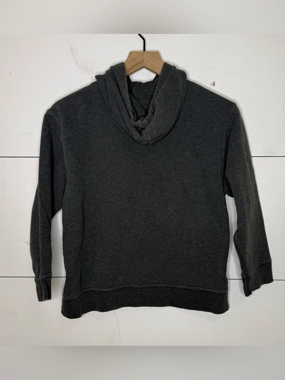 GAP • Youth Dark Charcoal Hoodie with Navy Lettering Size Large 10